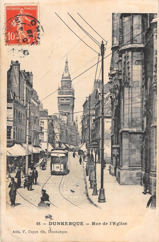 Carte postale ancienne Dunkerque Rue De L'Eglise à Dunkerque