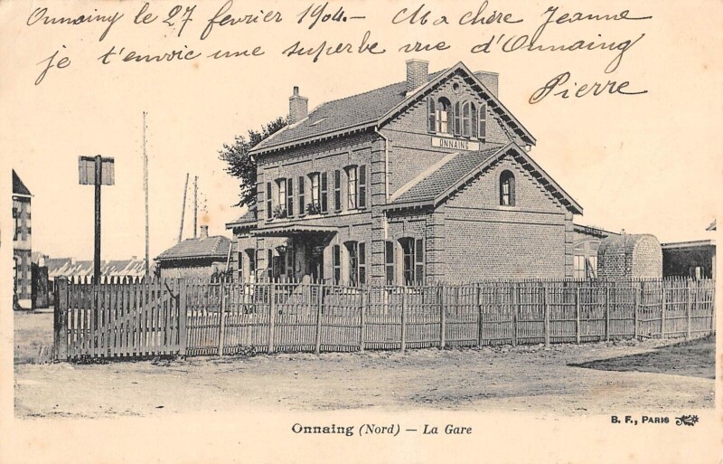 Carte postale ancienne Onnaing La Gare à Onnaing
