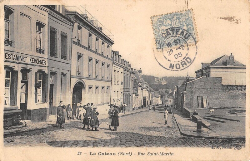 Carte postale ancienne Le Cateau Rue Saint Martin