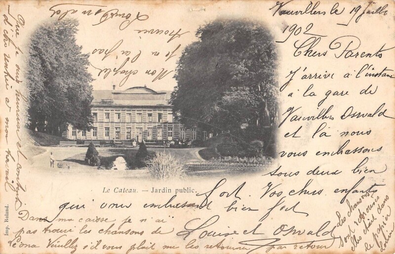 Carte postale ancienne Le Cateau Jardin Public