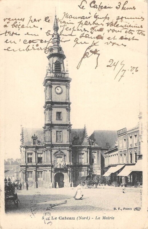 Carte postale ancienne Le Cateau La Mairie