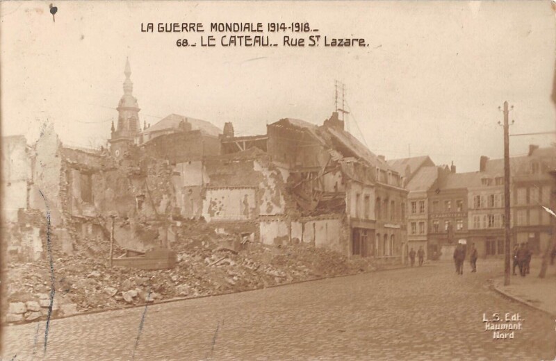 Carte postale ancienne Le Cateau Rue Saint Lazare