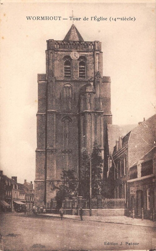 Carte postale ancienne Wormhout Tour De L'Eglise à Wormhout