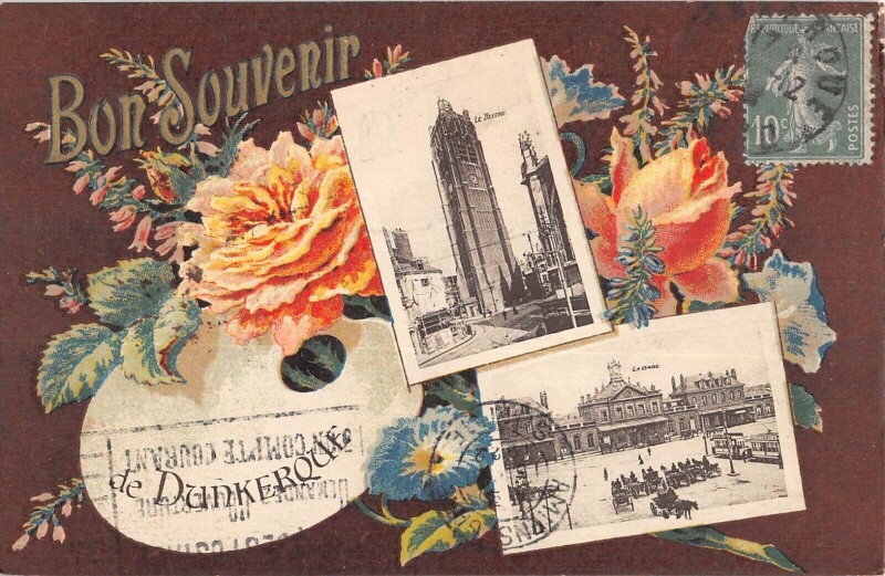 Carte postale ancienne Bons Souvenir De Dunkerque à Dunkerque