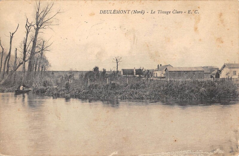 Carte postale ancienne Deulemont Le Tissage Claro