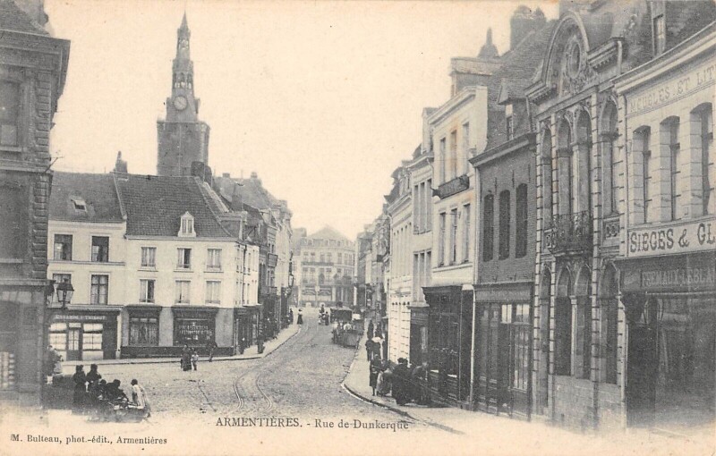 Carte postale ancienne Armentieres Rue De Dunkerque à Dunkerque