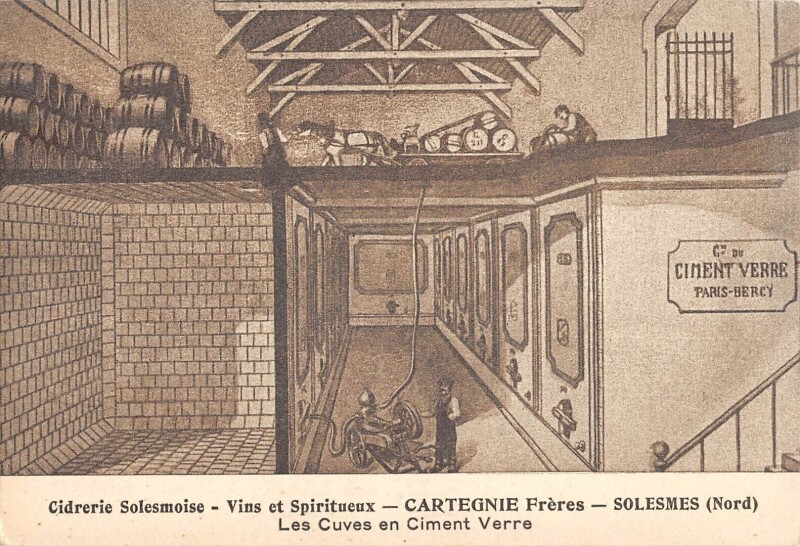 Carte postale ancienne Solesmes Cidrerie Solesmoise Vins Spiritueux Cartegnie Freres - Cpa Rare à Solesmes