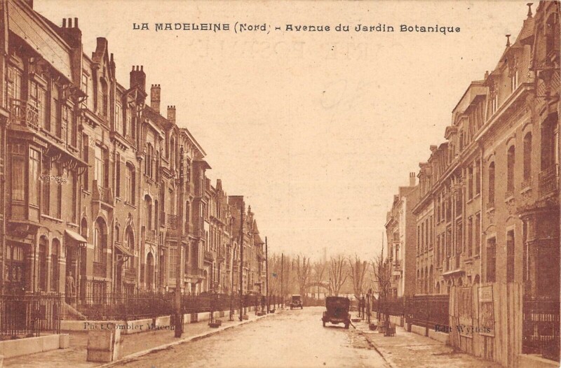 Carte postale ancienne La Madeleine Avenue Du Kardin Botanique - Cliche Rare à La Madeleine