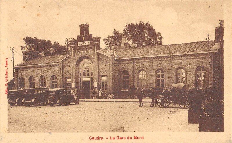 Carte postale ancienne Caudry La Gare Du Nord à Caudry