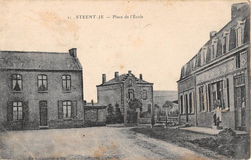 Carte postale ancienne Steent Je Place De L'Ecole