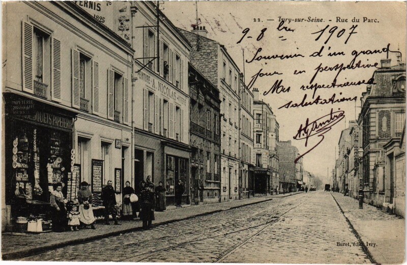 Carte postale ancienne Ivry-sur-Seine Rue du Parc à Ivry-sur-Seine