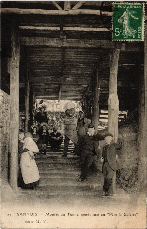 Carte postale ancienne Sannois Montée du Tunnel à Sannois