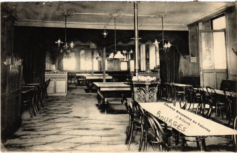 Carte postale ancienne Bourges Grande Brasserie du Theatre à Bourges