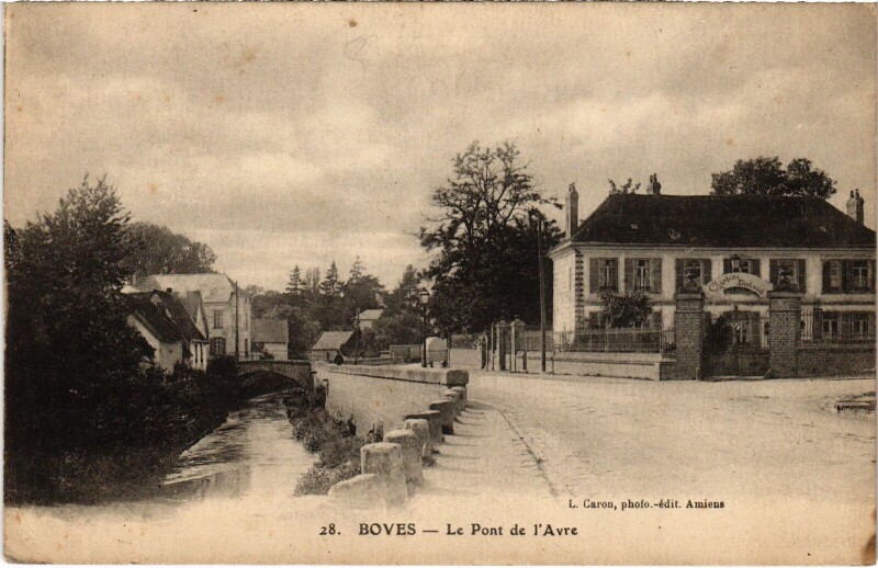 Carte postale ancienne Boves Pont de l'Avre à Boves