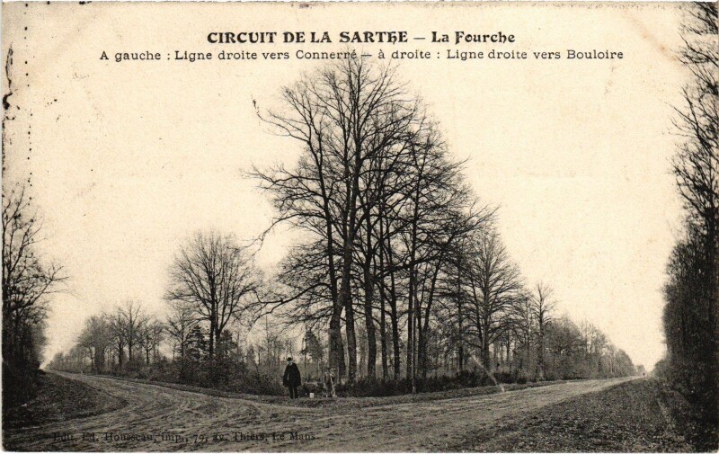 Carte postale ancienne Circuit de la Sarthe La Fourche