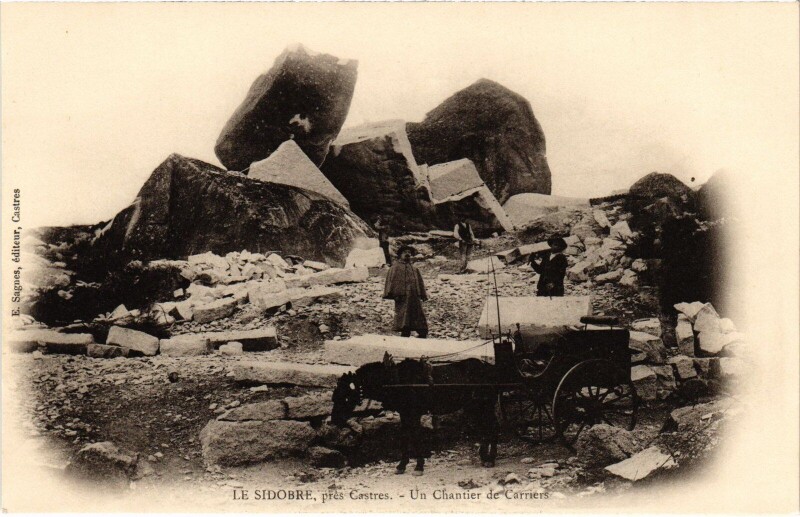 Carte postale ancienne Le Sidobre Chantier de Carriers