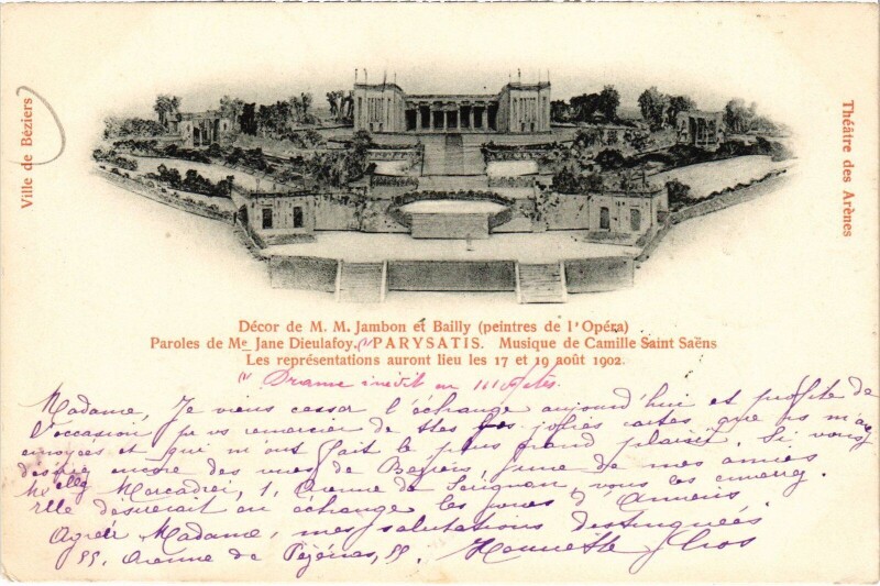 Carte postale ancienne Ville de Béziers Théatre des Arenes à Béziers