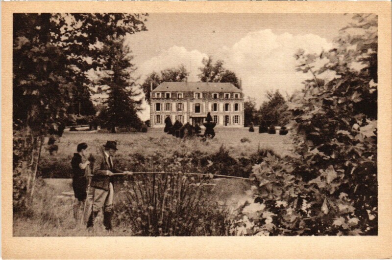 Carte postale ancienne Chateau de la Versaudiere Landon Le Parc et la Piece d'Eau