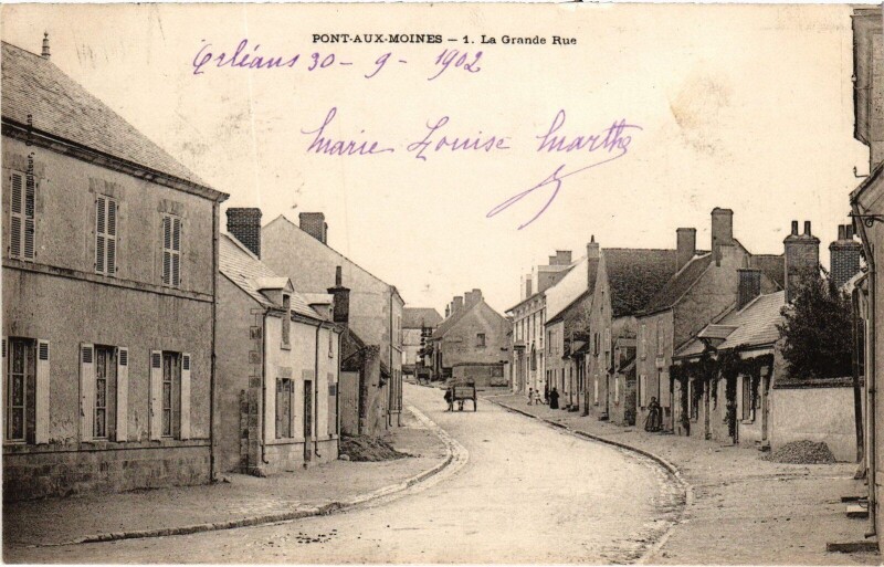 Carte postale ancienne Pont-aux-Moines Grande Rue