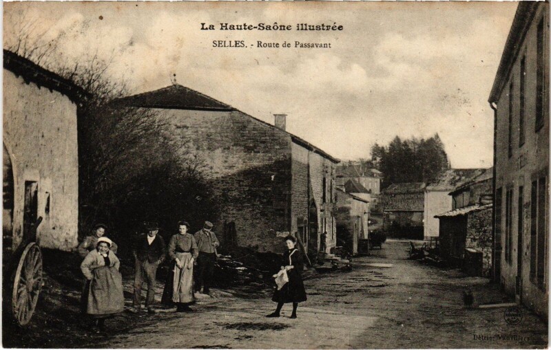 Carte postale ancienne Selles Route de Passavant à Selles