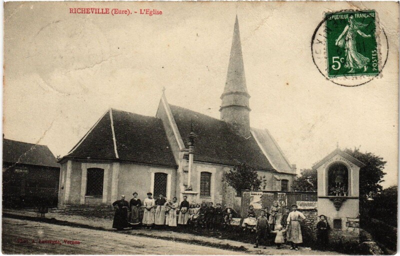 Carte postale ancienne Richeville Eglise à Richeville