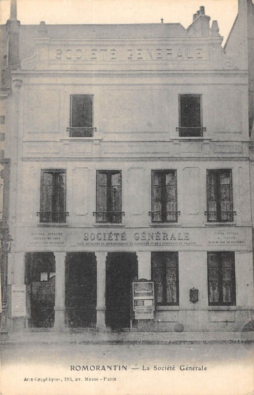 Carte postale ancienne Romorantin Societe Generale