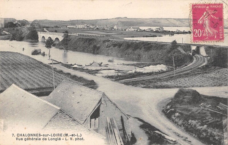 Carte postale ancienne Chalonnes Sur Loire Vue Generale De Longle à Chalonnes-sur-Loire
