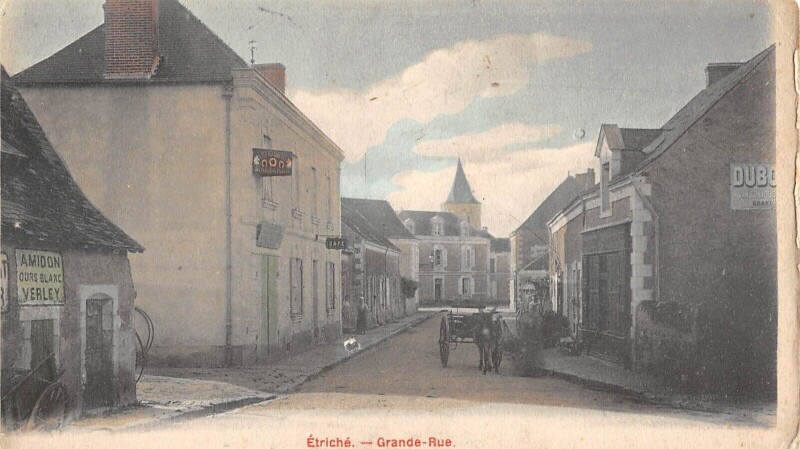 Carte postale ancienne Etriche Grande Rue