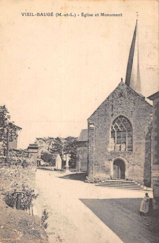 Carte postale ancienne Vieil Bauge Eglise Et Monument