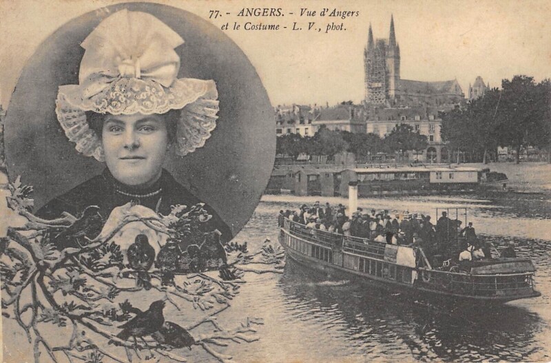 Carte postale ancienne Angers Vue D'Angers Et Le Costume à Angers