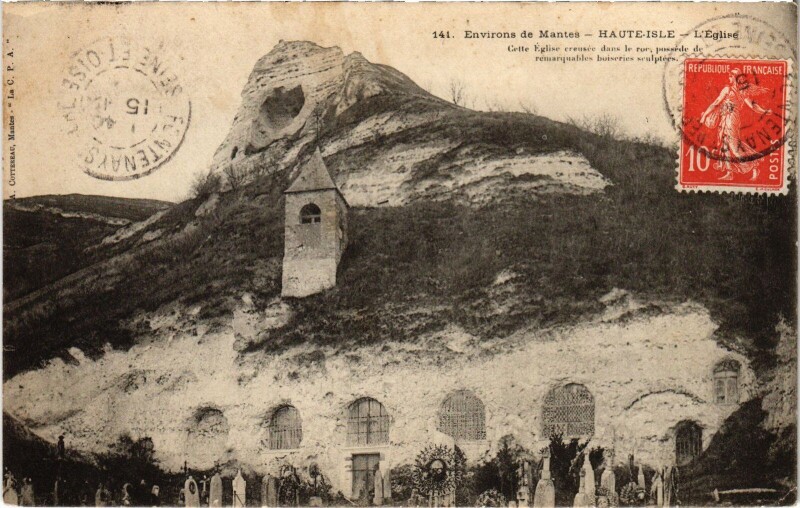 Carte postale ancienne Haute-Isle L'Eglise France à Haute-Isle