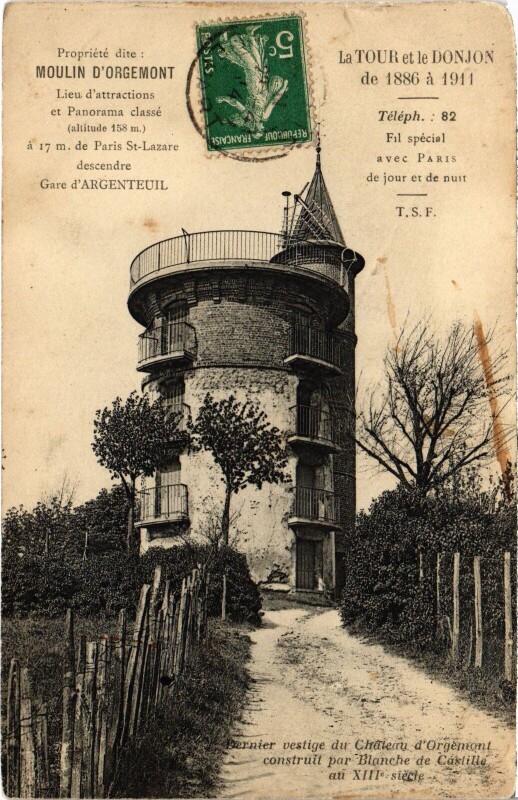 Carte postale ancienne Argenteuil La Tour et le Donjon France à Argenteuil