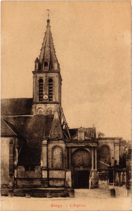 Carte postale ancienne Cergy L'Eglise France à Cergy