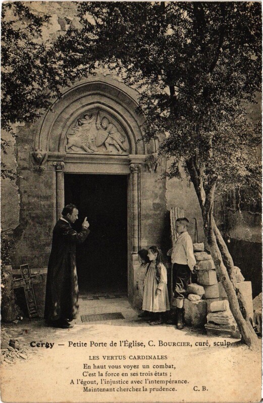 Carte postale ancienne Cergy Petite Porte de l'Eglise France à Cergy