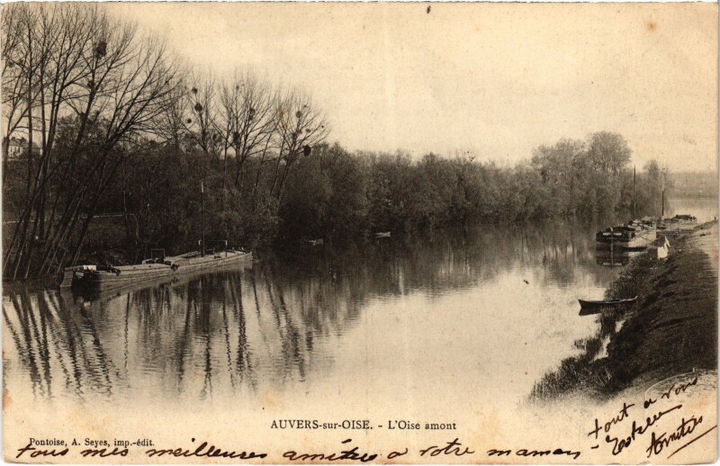 Carte postale ancienne Auvers sur Oise L'Oise amont France à Auvers-sur-Oise