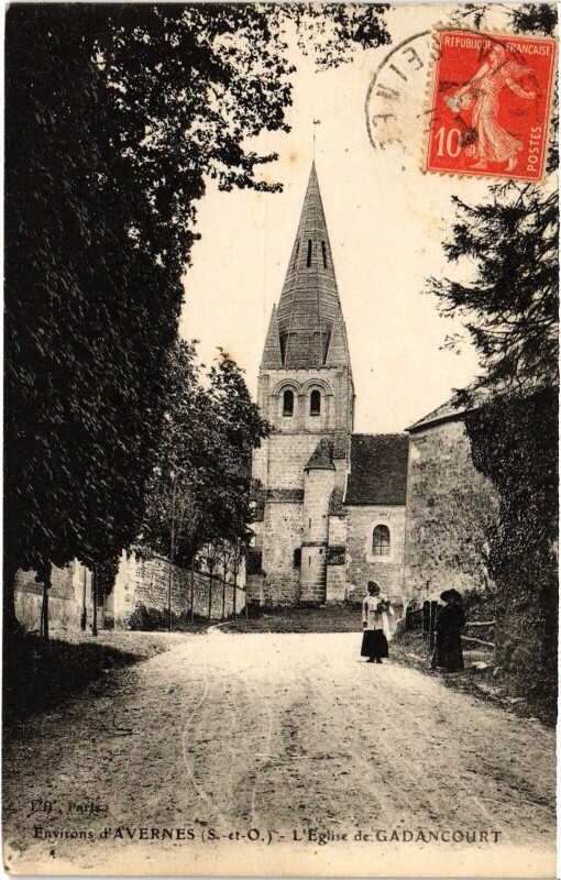 Carte postale ancienne Avernes L'Eglise de Gadancourt France à Avernes