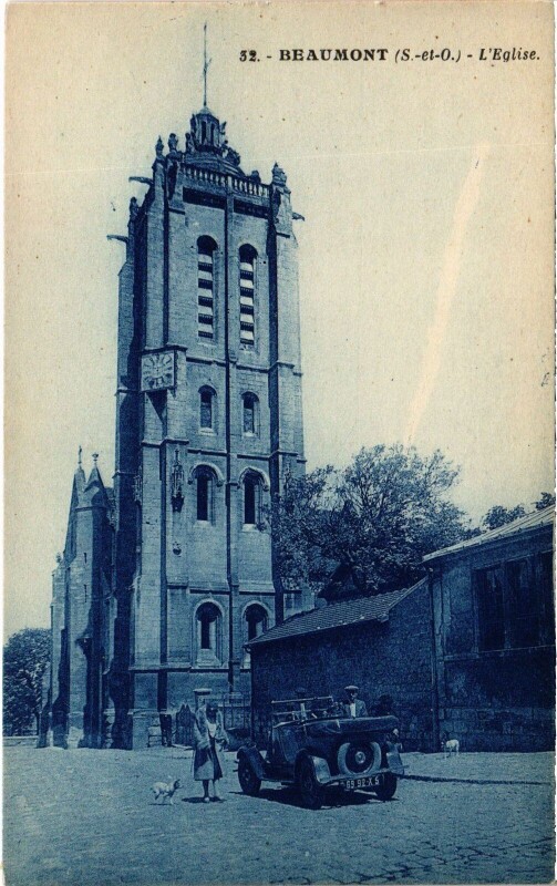 Carte postale ancienne Beaumont s Oise L'Eglise France