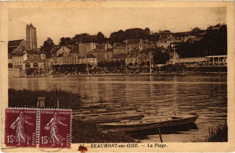 Carte postale ancienne Beaumont s Oise La Plage France