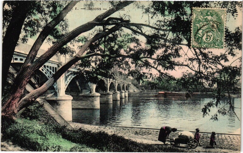Carte postale ancienne Bezons Le Pont France à Bezons