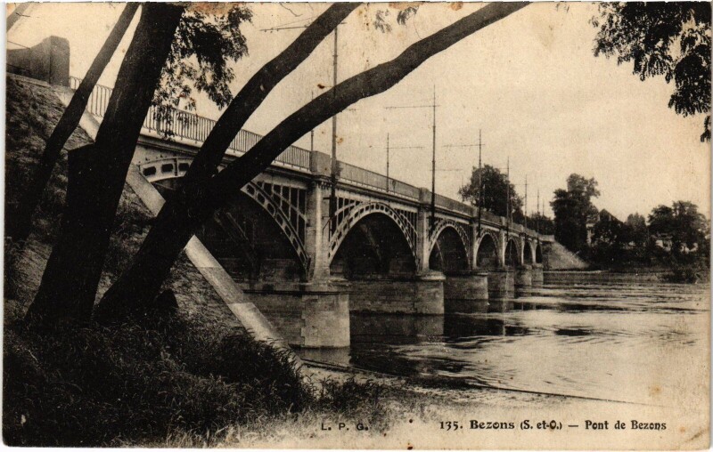 Carte postale ancienne Bezons Pont de Bezons France à Bezons