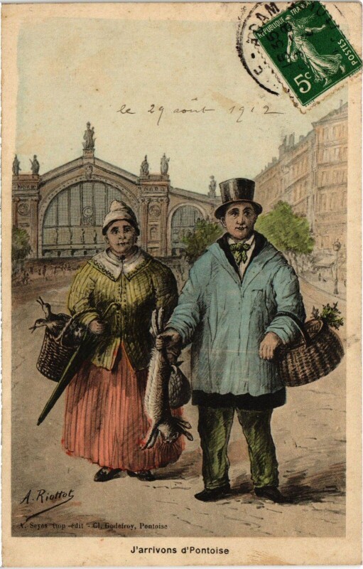 Carte postale ancienne Pontoise J'arrivons France à Pontoise