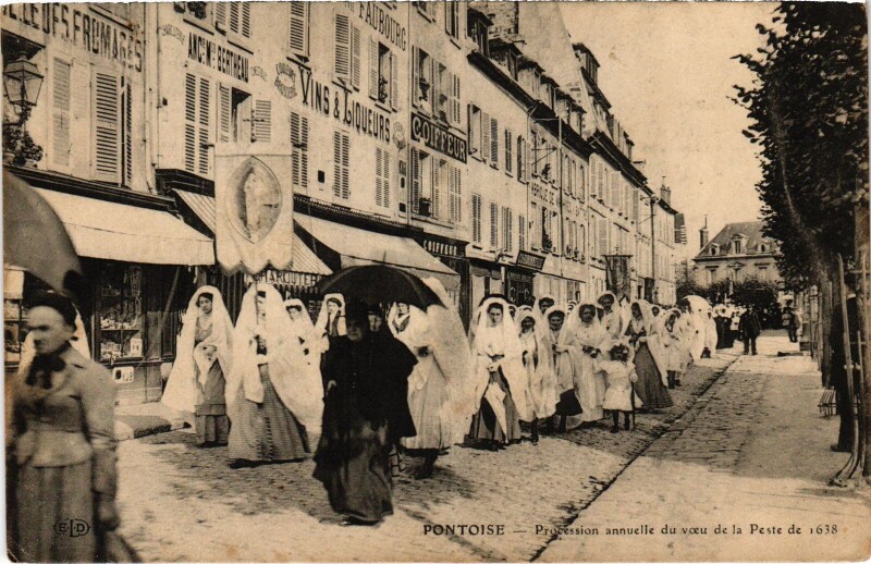 Carte postale ancienne Pontoise Procession annuelle du voeu de la Peste France à Pontoise