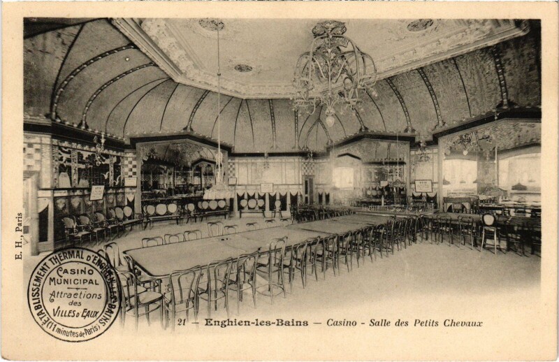 Carte postale ancienne Enghien les Bains Casino, Salle des Petits Chevaux France à Enghien-les-Bains