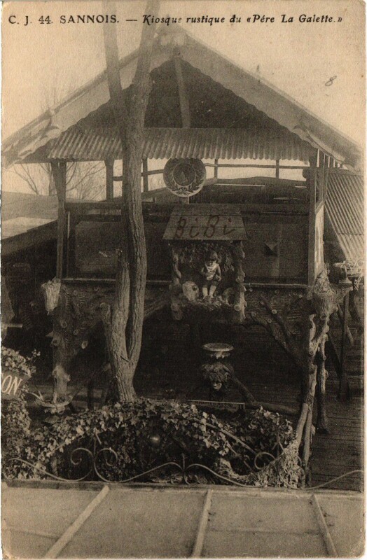 Carte postale ancienne Sannois Kiosque rustique du Pere La Galette France à Sannois