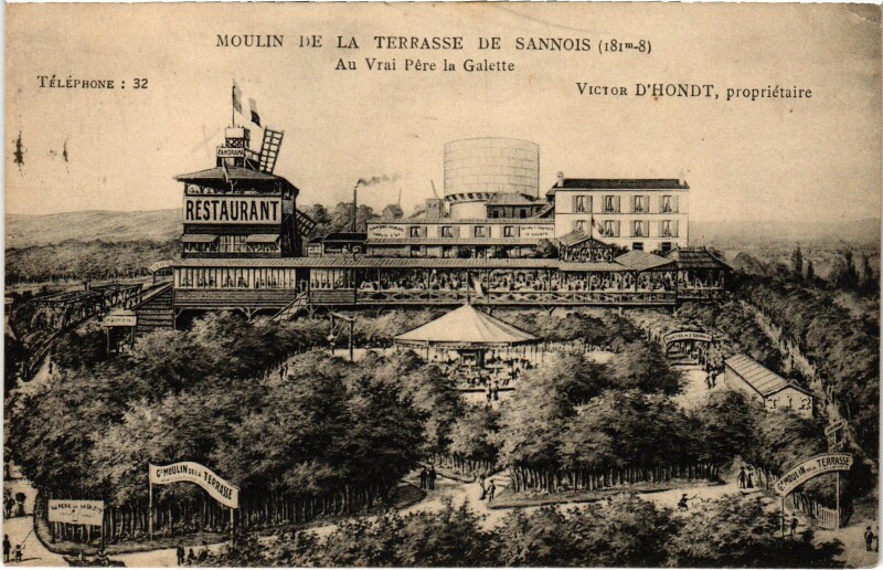 Carte postale ancienne Sannois Moulin de la Terrasse France à Sannois