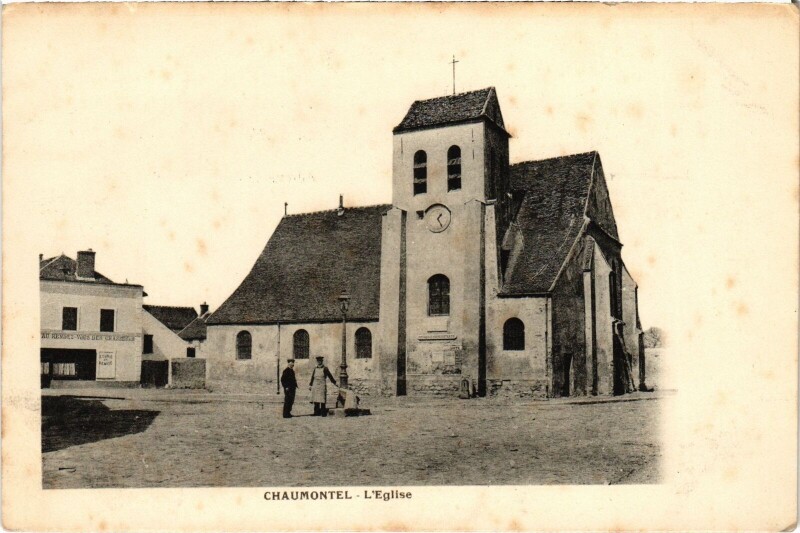 Carte postale ancienne Chaumontel L'Eglise France à Chaumontel