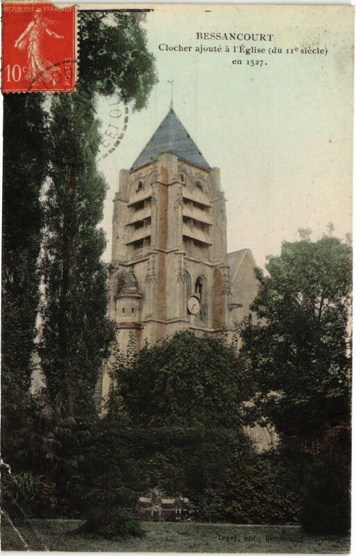 Carte postale ancienne Bessancourt Clocher ajoute a l'Eglise France à Bessancourt