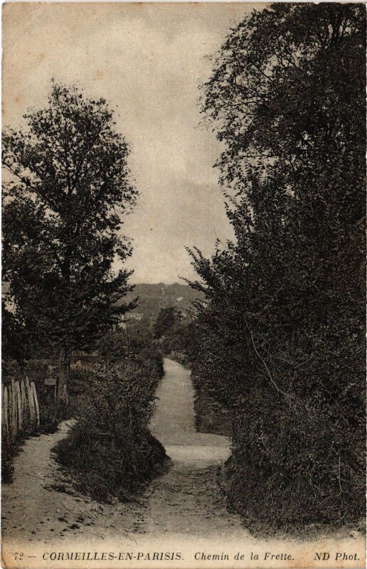 Carte postale ancienne Cormeilles en Parisis Chemin de la Frette France à Cormeilles-en-Parisis