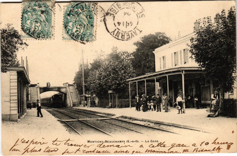 Carte postale ancienne Boissy l'Aillerie La Gare France à Boissy-l'Aillerie
