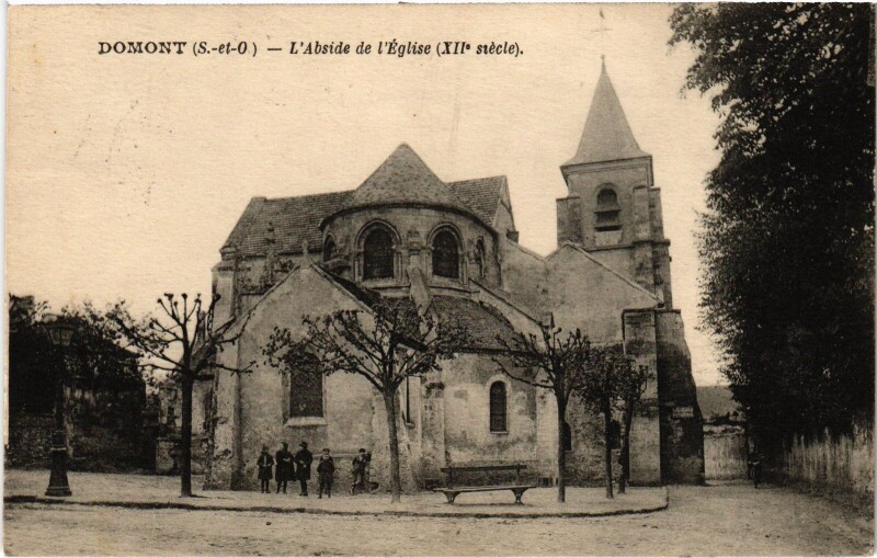 Carte postale ancienne Domont L'Abside de l'Eglise France à Domont